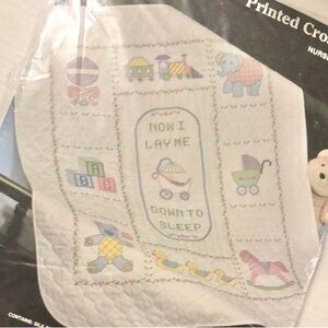 Janlynn printed Cross Stitch Nursery Time baby Quilt #269-11, Do-It-Yourself